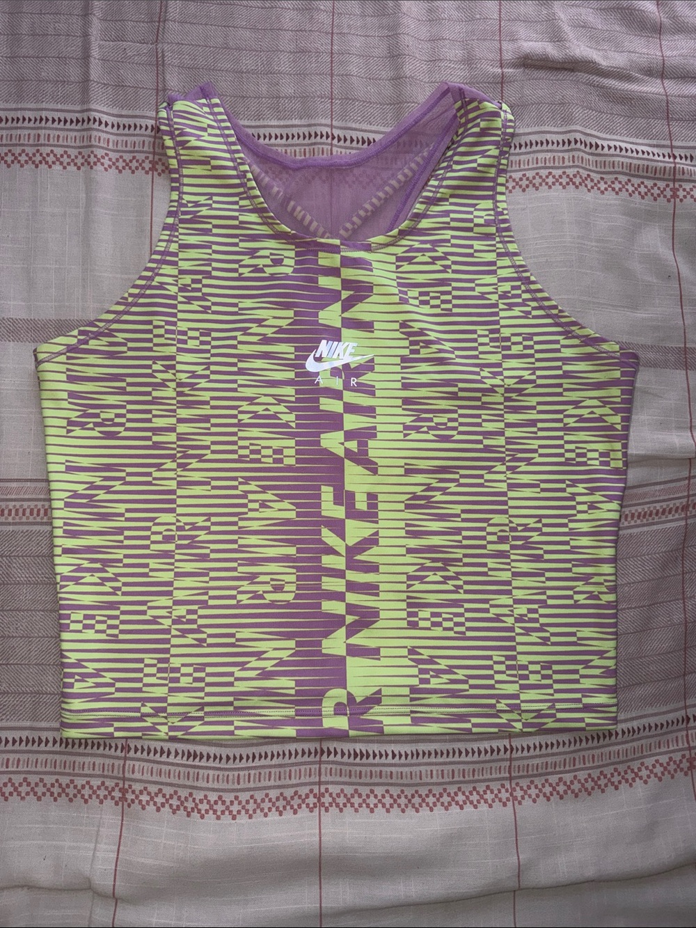 Nike Women’s Yellow & Purple Graphic Racerback Crop Tank